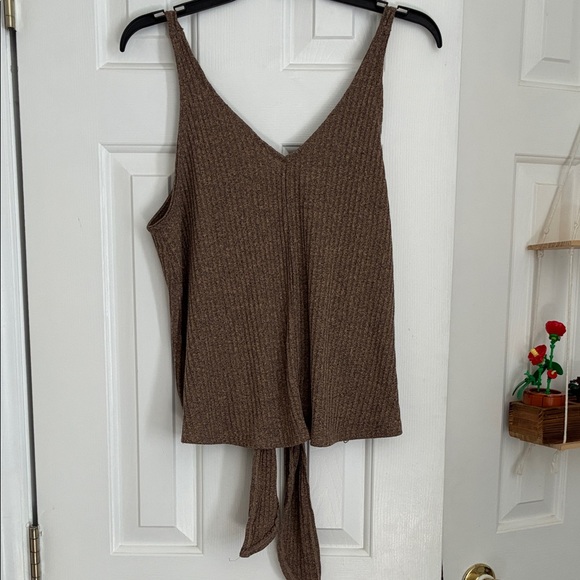 Casual Brown Button-Down Women's Camisole - Picture 3 of 3